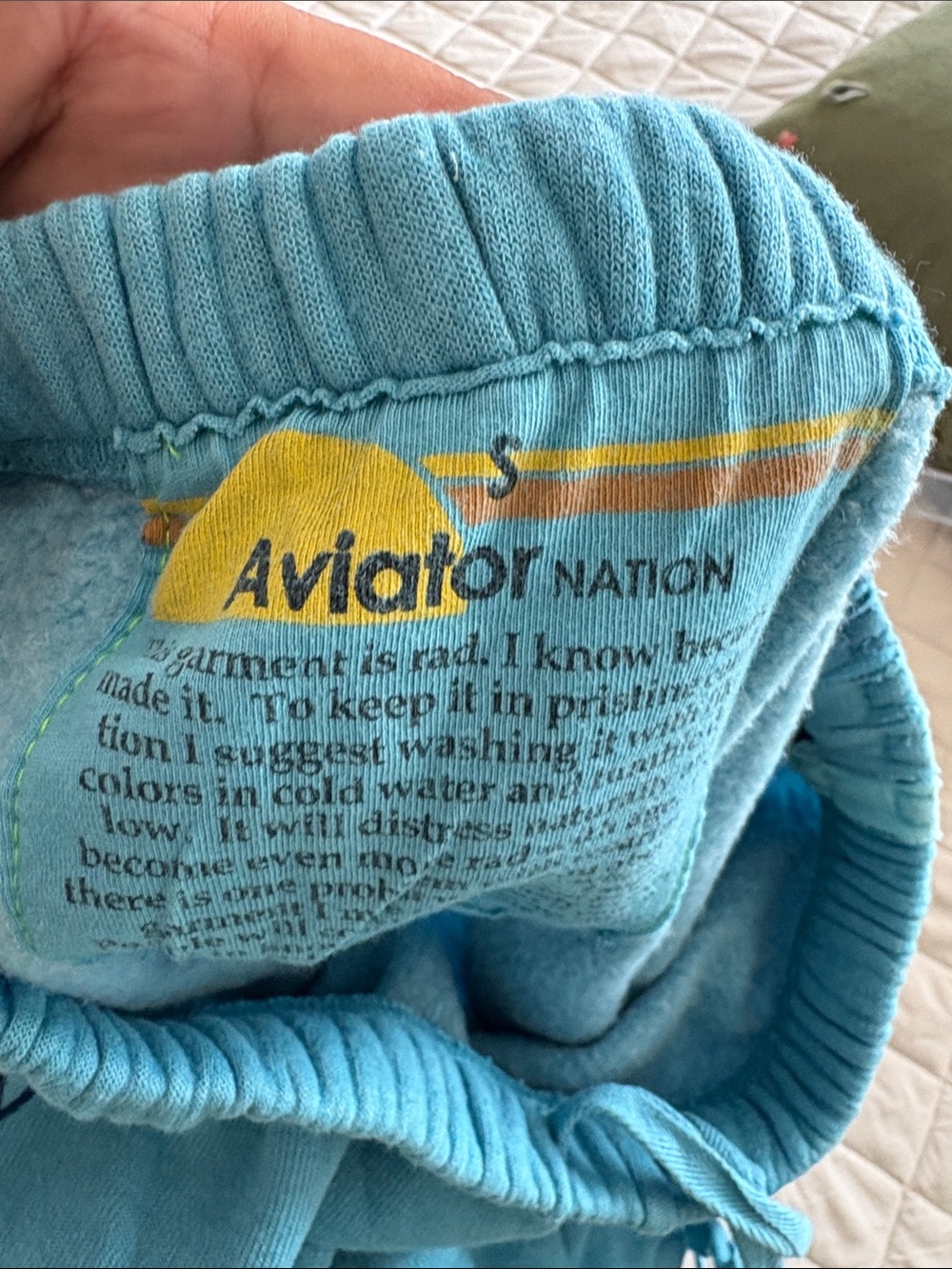 Aviator Nation Teal Zip Hoodie & Jogger Set with Stripe Detail - Picture 5 of 6